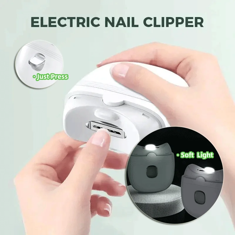 Mini Electric Rechargeable Travel Nail Trimmer with Light & Battery