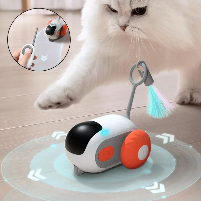 Remote Control Cat Car: Interactive Toy with USB Charging & Automatic Chasing