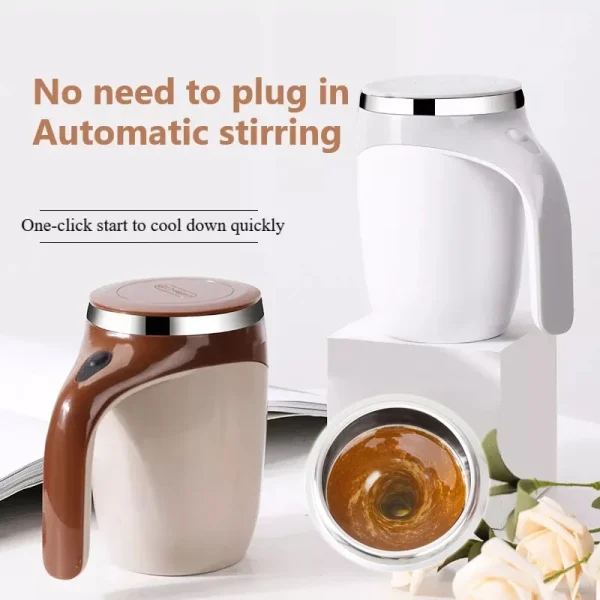 The Rechargeable Self-Stirring Cup for Coffee & Milkshakes