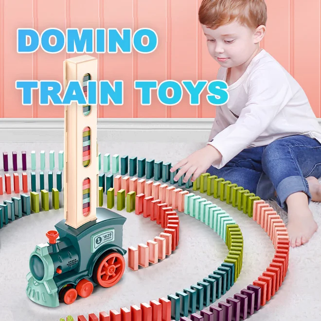 Automatic Domino Train Toys: Fun & Educational Building Blocks for Babies & Toddlers